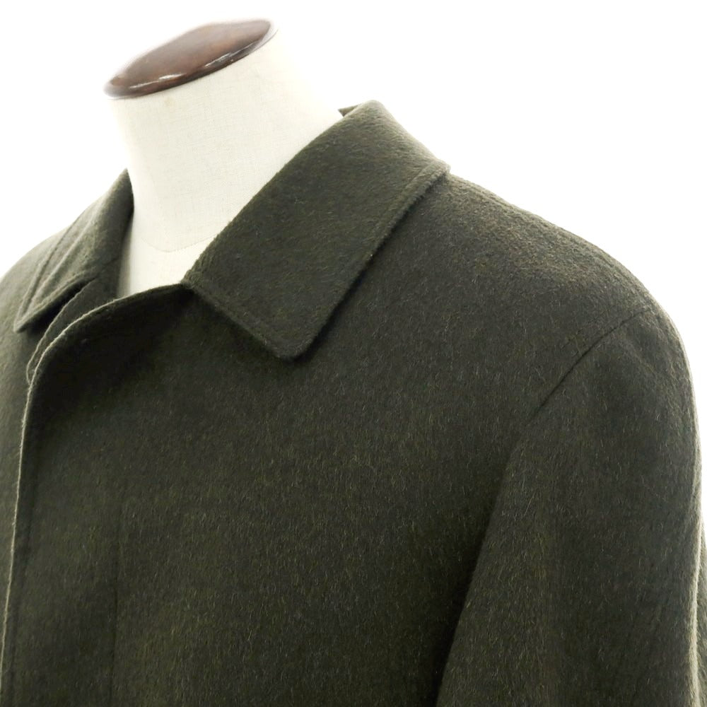 【中古】スタインボック Steinbock ウールアルパカ ファーライナー付 ステンカラーコート オリーブ【 50 】【 状態ランクB 】【 メンズ 】