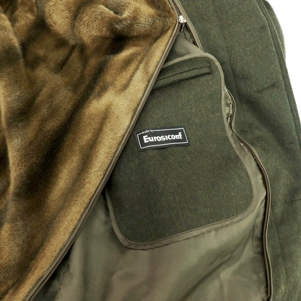 【中古】スタインボック Steinbock ウールアルパカ ファーライナー付 ステンカラーコート オリーブ【 50 】【 状態ランクB 】【 メンズ 】