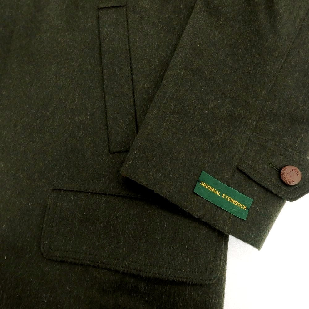 【中古】スタインボック Steinbock ウールアルパカ ファーライナー付 ステンカラーコート オリーブ【 50 】【 状態ランクB 】【 メンズ 】