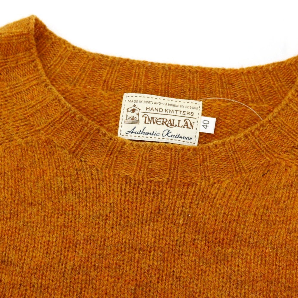 【中古】インバーアラン INVERALLAN ウール クルーネック プルオーバーニット オレンジ【 40 】【 状態ランクB 】【 メンズ 】