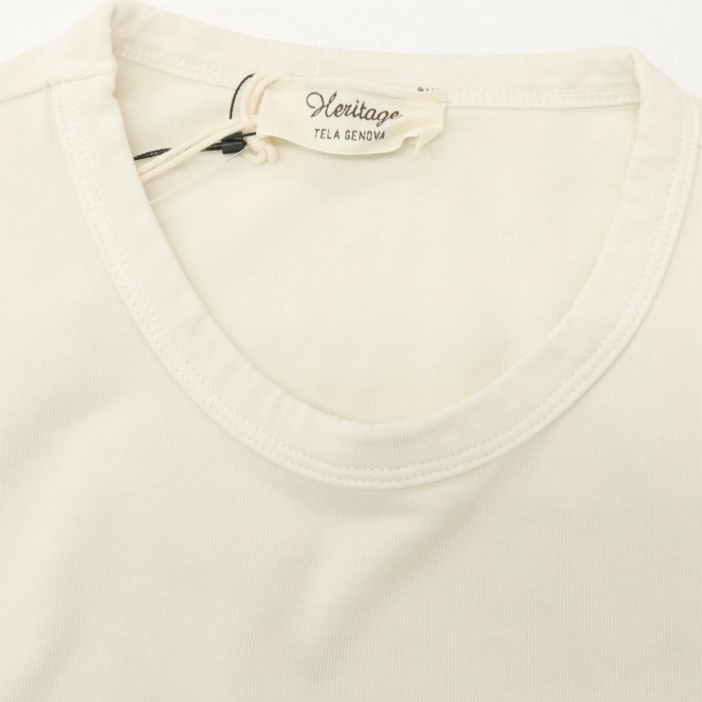 【中古】【未使用】テラ ジェノバ TELA GENOVA コットン クルーネック 半袖Ｔシャツ アイボリー【 M 】【 状態ランクS 】【 メンズ 】[APD]