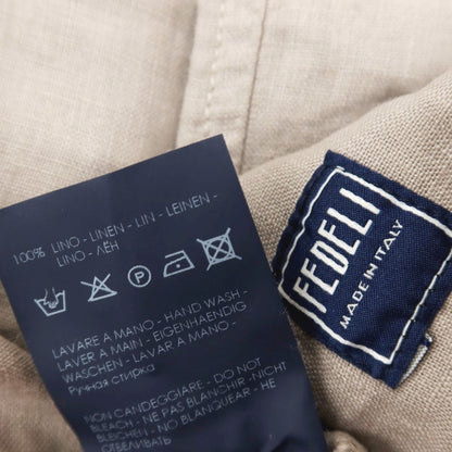 【中古】フェデーリ FEDELI リネン ショートパンツ トープ【サイズL】【 状態ランクB 】【 メンズ 】