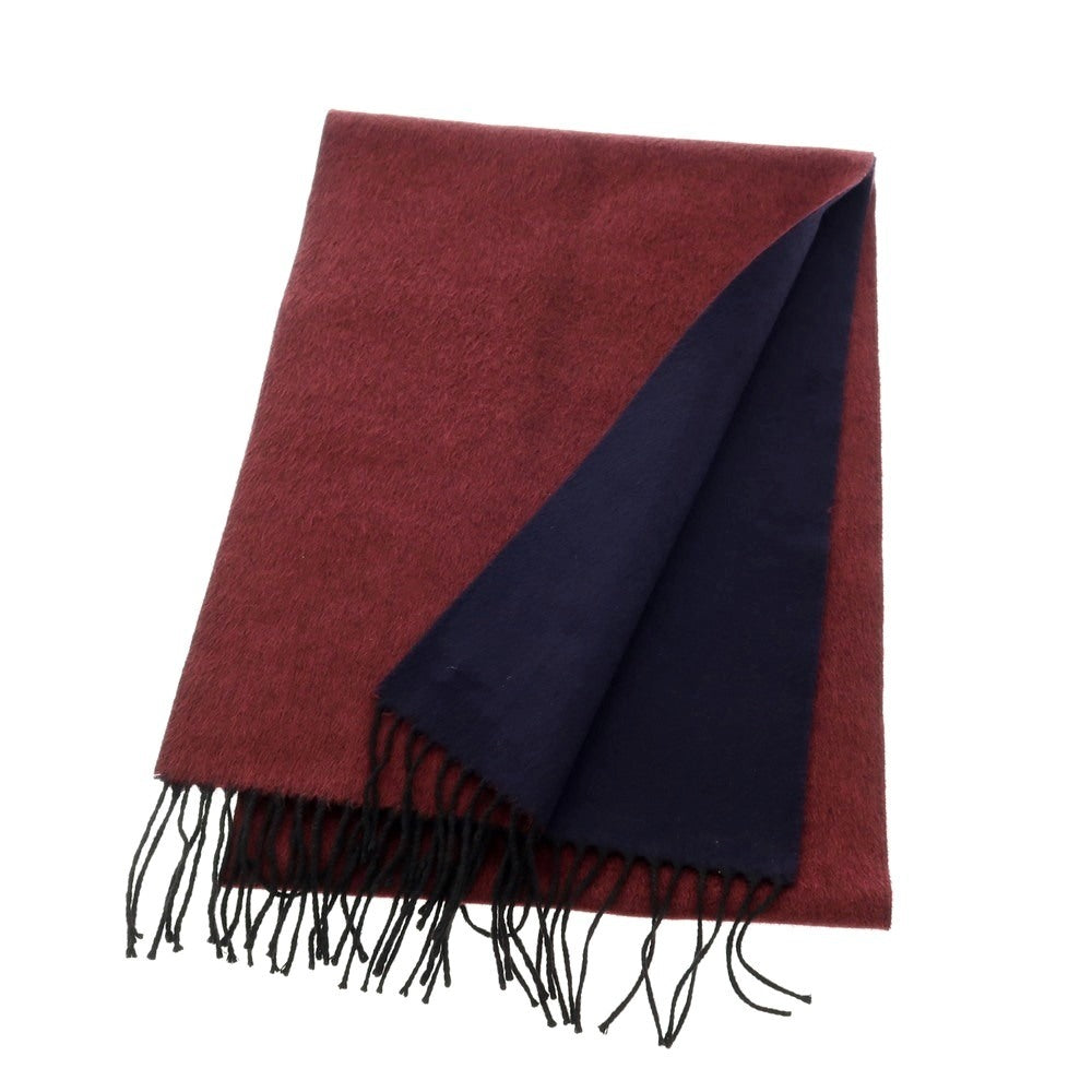 【中古】ピアチェンツァ PIACENZA シルクカシミヤ マフラー ワインレッドxネイビー【 状態ランクA 】【 メンズ 】