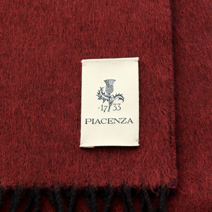 【中古】ピアチェンツァ PIACENZA シルクカシミヤ マフラー ワインレッドxネイビー【 状態ランクA 】【 メンズ 】