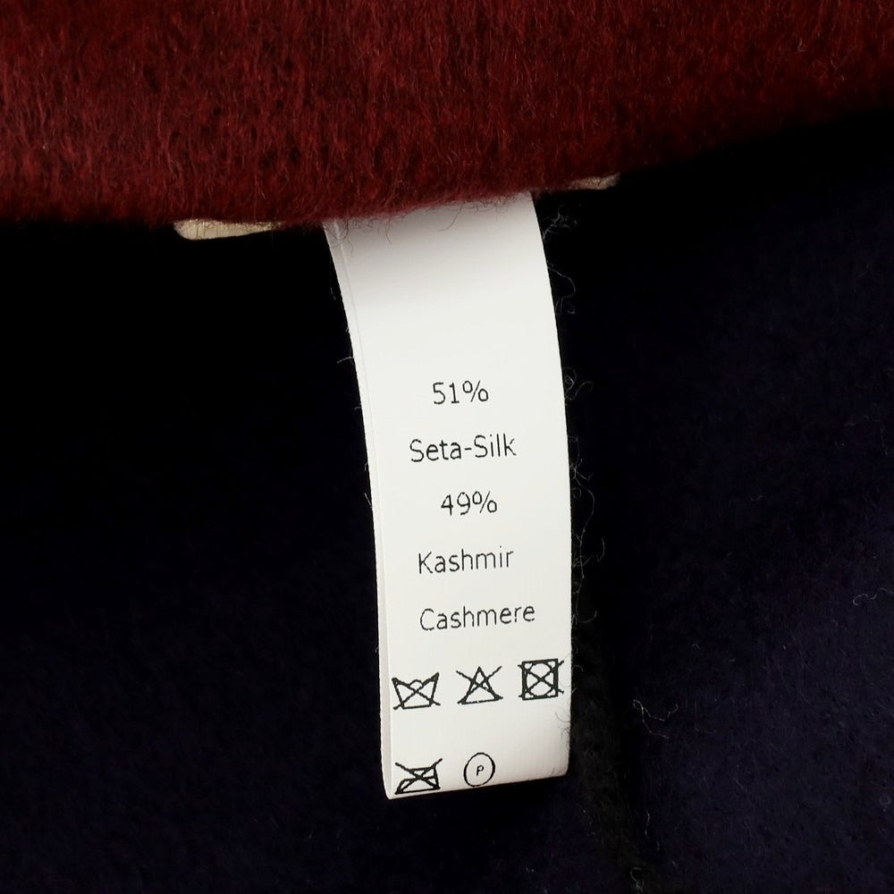 【中古】ピアチェンツァ PIACENZA シルクカシミヤ マフラー ワインレッドxネイビー【 状態ランクA 】【 メンズ 】