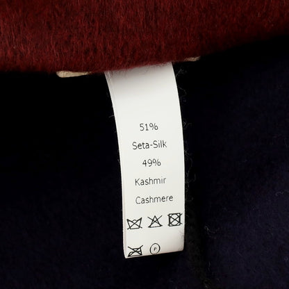 【中古】ピアチェンツァ PIACENZA シルクカシミヤ マフラー ワインレッドxネイビー【 状態ランクA 】【 メンズ 】