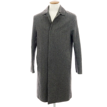 【中古】マッキントッシュ Mackintosh ウールカシミヤ ストライプ ステンカラーコート グレーxホワイト【 38 】【 状態ランクC 】【 メンズ 】