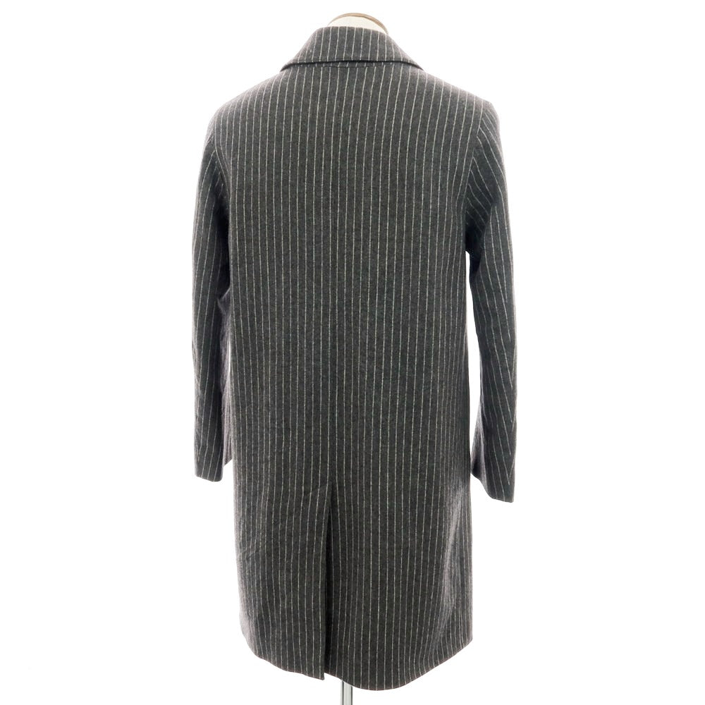 【中古】マッキントッシュ Mackintosh ウールカシミヤ ストライプ ステンカラーコート グレーxホワイト【サイズ38】【 状態ランクC 】【 メンズ 】[BPD]