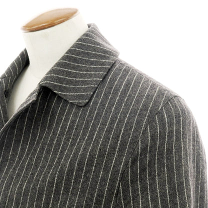 【中古】マッキントッシュ Mackintosh ウールカシミヤ ストライプ ステンカラーコート グレーxホワイト【 38 】【 状態ランクC 】【 メンズ 】