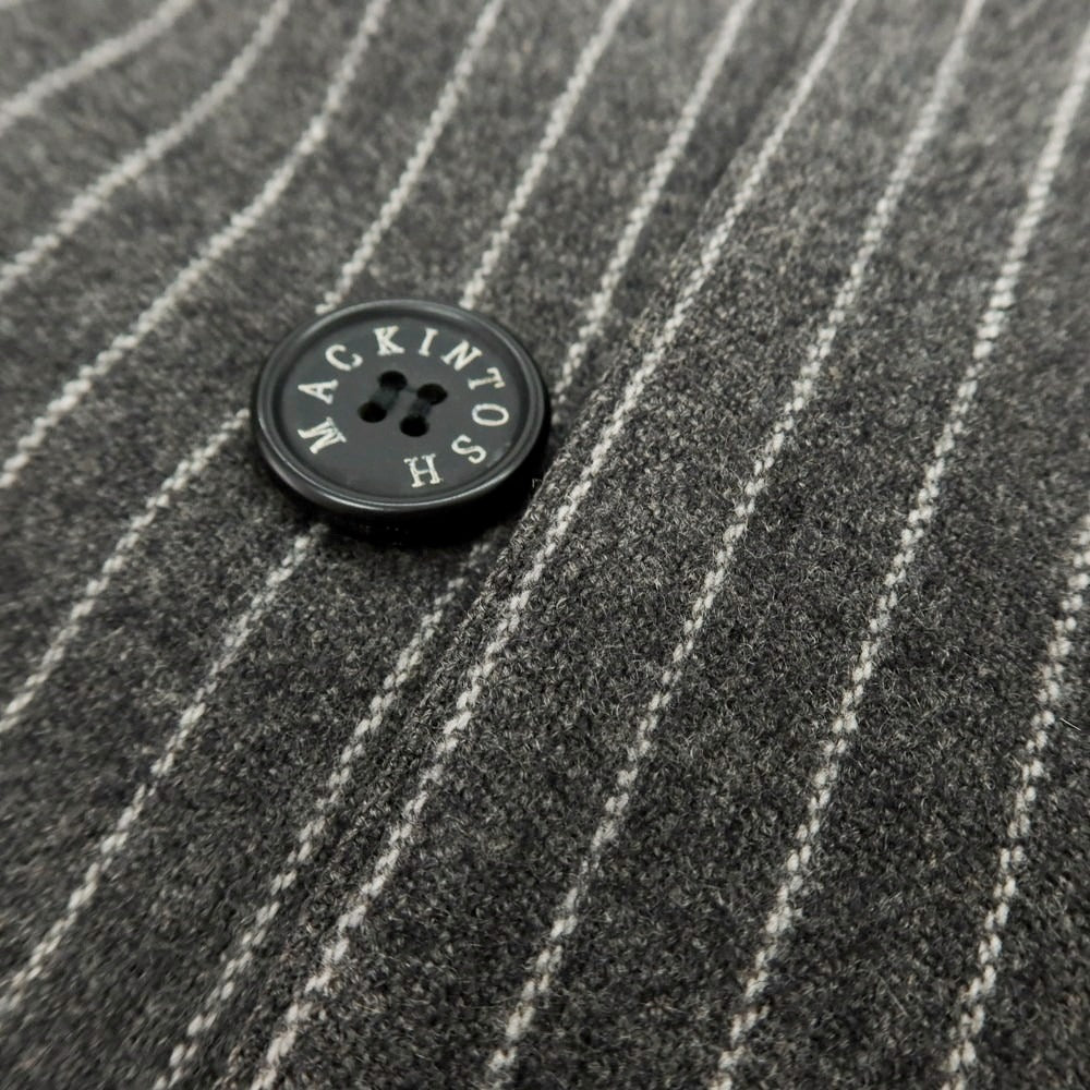 【中古】マッキントッシュ Mackintosh ウールカシミヤ ストライプ ステンカラーコート グレーxホワイト【 38 】【 状態ランクC 】【 メンズ 】