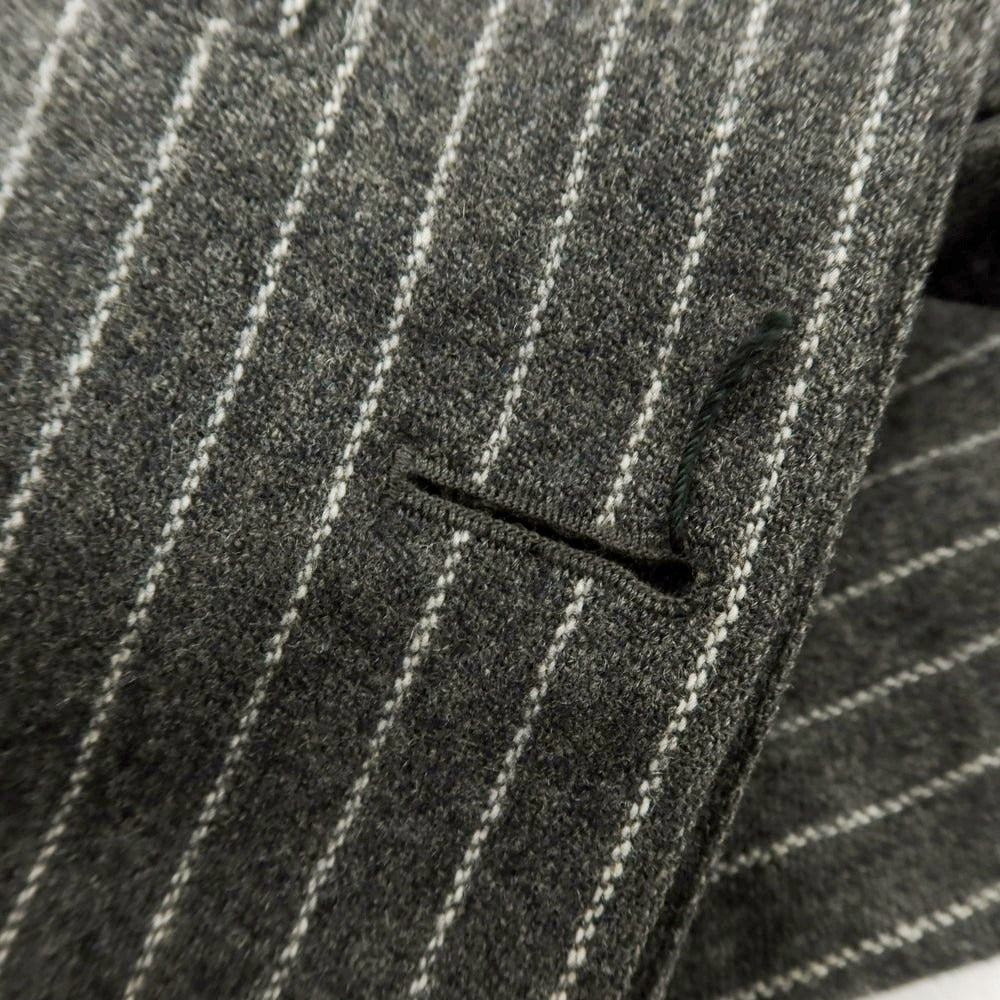 【中古】マッキントッシュ Mackintosh ウールカシミヤ ストライプ ステンカラーコート グレーxホワイト【サイズ38】【 状態ランクC 】【 メンズ 】[BPD]