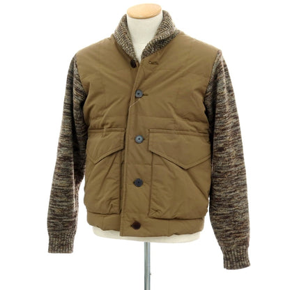 【中古】トゥモローランド TOMORROWLAND ナイロン ニット ショールカラー ダウンジャケット ブラウン【 S 】【 状態ランクC 】【 メンズ 】