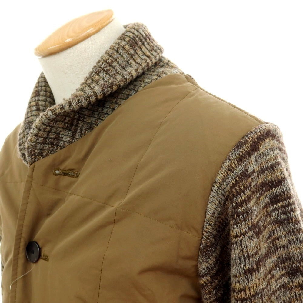 【中古】トゥモローランド TOMORROWLAND ナイロン ニット ショールカラー ダウンジャケット ブラウン【 S 】【 状態ランクC 】【 メンズ 】