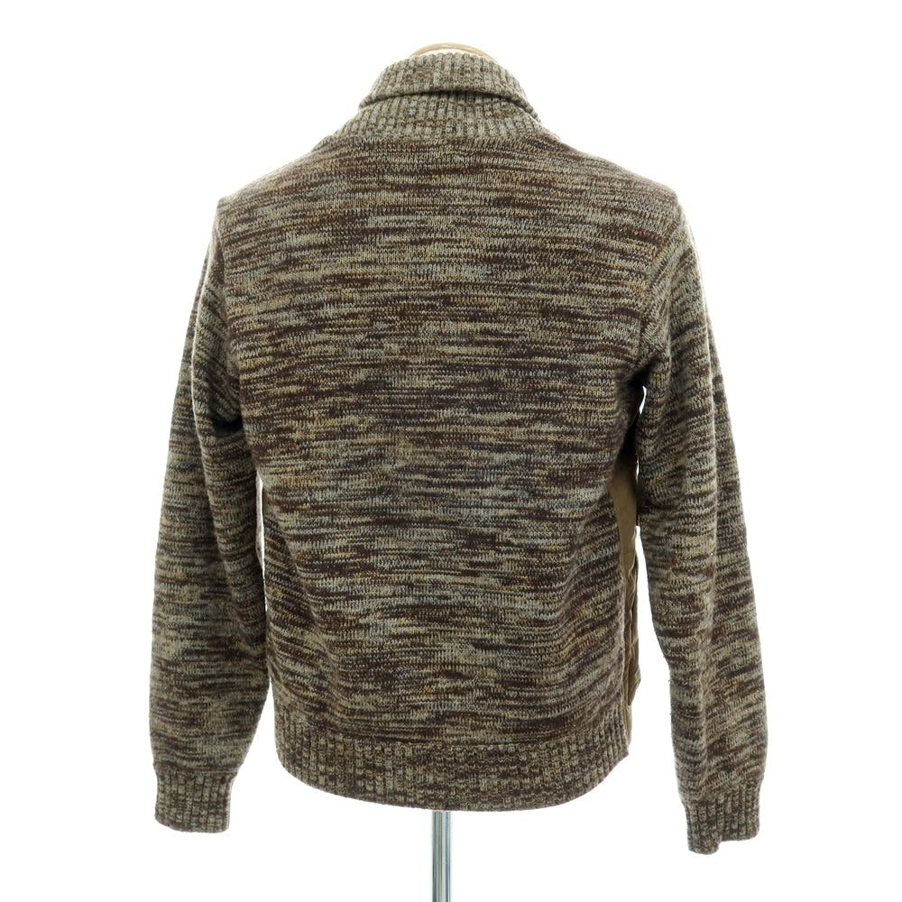 【中古】トゥモローランド TOMORROWLAND ナイロン ニット ショールカラー ダウンジャケット ブラウン【 S 】【 状態ランクC 】【 メンズ 】