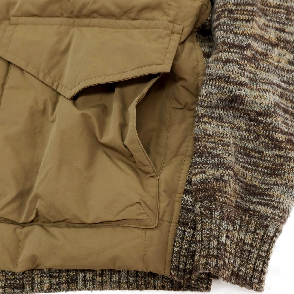 【中古】トゥモローランド TOMORROWLAND ナイロン ニット ショールカラー ダウンジャケット ブラウン【 S 】【 状態ランクC 】【 メンズ 】