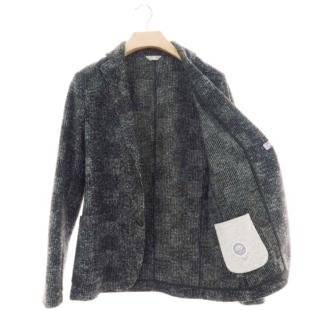 【中古】フラディ FRADI POSTAGE K アクリルポリエステルウール 2B カジュアルジャケット グレーxホワイト【 48 】【 状態ランクB 】【 メンズ 】