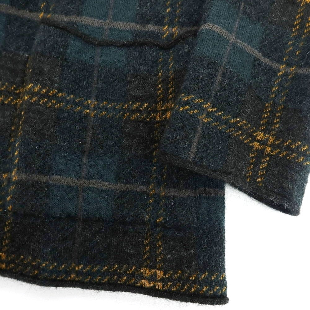 【中古】トゥモローランド TOMORROWLAND モヘヤナイロンコットンウール チェック ダブル6B ニットジャケット グリーンxブラック【 M 】【 状態ランクB 】【 メンズ 】