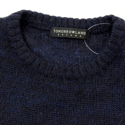 【中古】トゥモローランド TOMORROWLAND モヘヤナイロンウール クルーネック プルオーバーニット ネイビー【 M 】【 状態ランクB 】【 メンズ 】