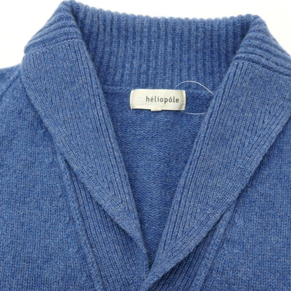 【中古】エリオポール heliopole ウールカシミヤ ショールカラー カーディガン ブルー【 2 】【 状態ランクC 】【 メンズ 】