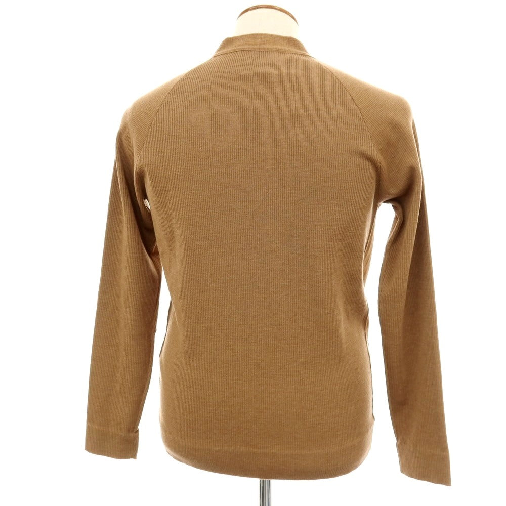 【中古】ロベルトコリーナ ROBERTO COLLINA コットンニット×スエード カーディガン ライトブラウン【 48 】【 状態ランクB 】【 メンズ 】