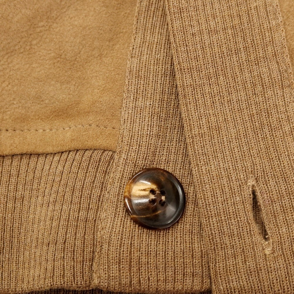 【中古】ロベルトコリーナ ROBERTO COLLINA コットンニット×スエード カーディガン ライトブラウン【 48 】【 状態ランクB 】【 メンズ 】