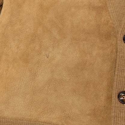 【中古】ロベルトコリーナ ROBERTO COLLINA コットンニット×スエード カーディガン ライトブラウン【 48 】【 状態ランクB 】【 メンズ 】