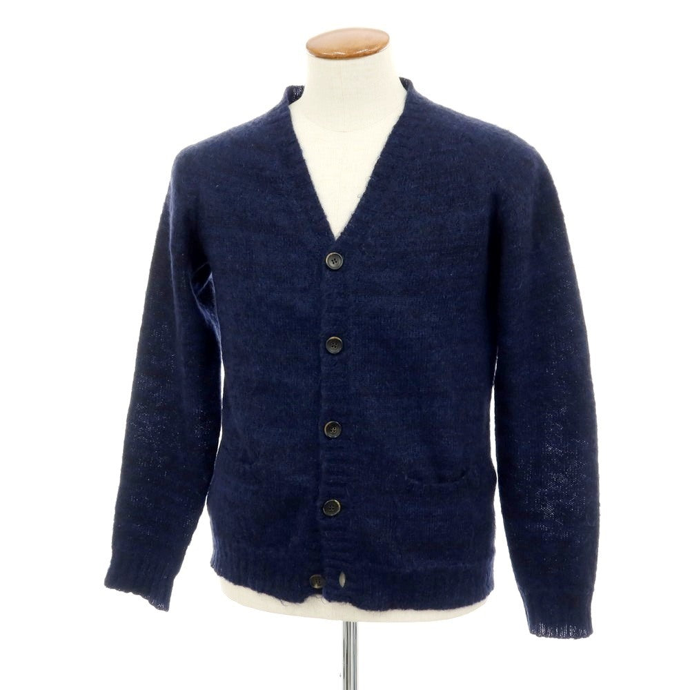 【中古】ロベルトコリーナ ROBERTO COLLINA モヘヤナイロンウール カーディガン ネイビー【サイズ46】【 状態ランクC 】【 メンズ 】[APD]