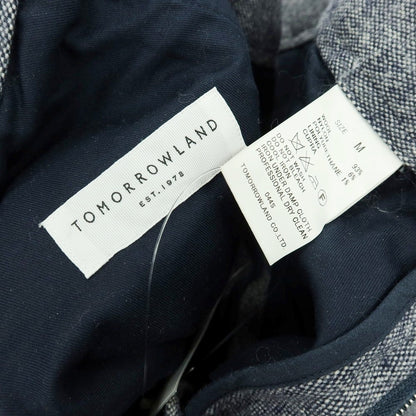【中古】トゥモローランド TOMORROWLAND ストレッチ ウールナイロン イージーパンツ ネイビーxホワイト【 M 】【 状態ランクC 】【 メンズ 】
