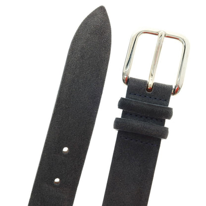 【中古】オルチアーニ ORCIANI スエード レザー ベルト グレイッシュネイビーxシルバー【 85 】【 状態ランクC 】【 メンズ 】
