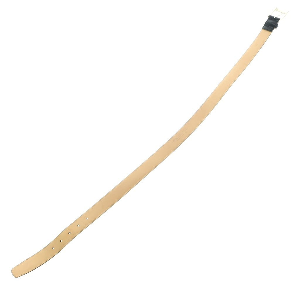 【中古】クロケットアンドジョーンズ CROCKETT&amp;JONES レザー ベルト ブラックxシルバー【 32 】【 状態ランクB 】【 メンズ 】