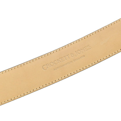 【中古】クロケットアンドジョーンズ CROCKETT&amp;JONES レザー ベルト ブラックxシルバー【 32 】【 状態ランクB 】【 メンズ 】