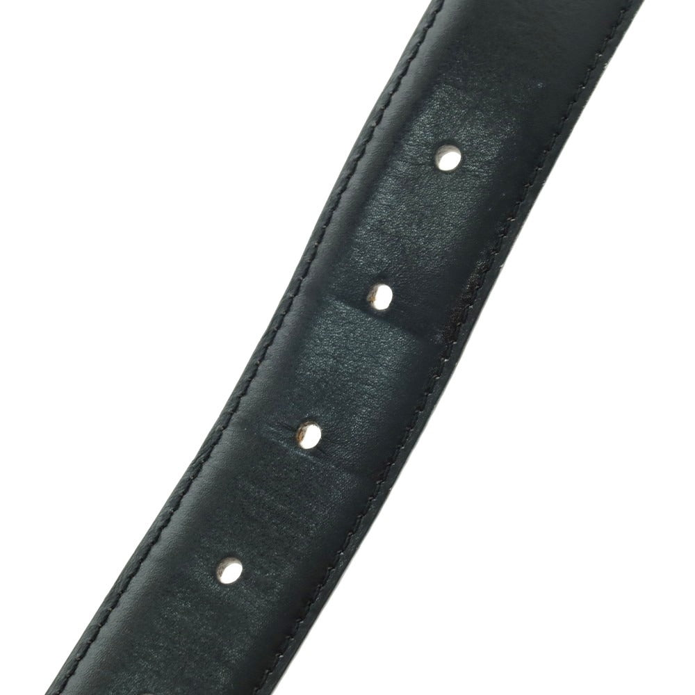 【中古】クロケットアンドジョーンズ CROCKETT&amp;JONES レザー ベルト ブラックxシルバー【 32 】【 状態ランクB 】【 メンズ 】