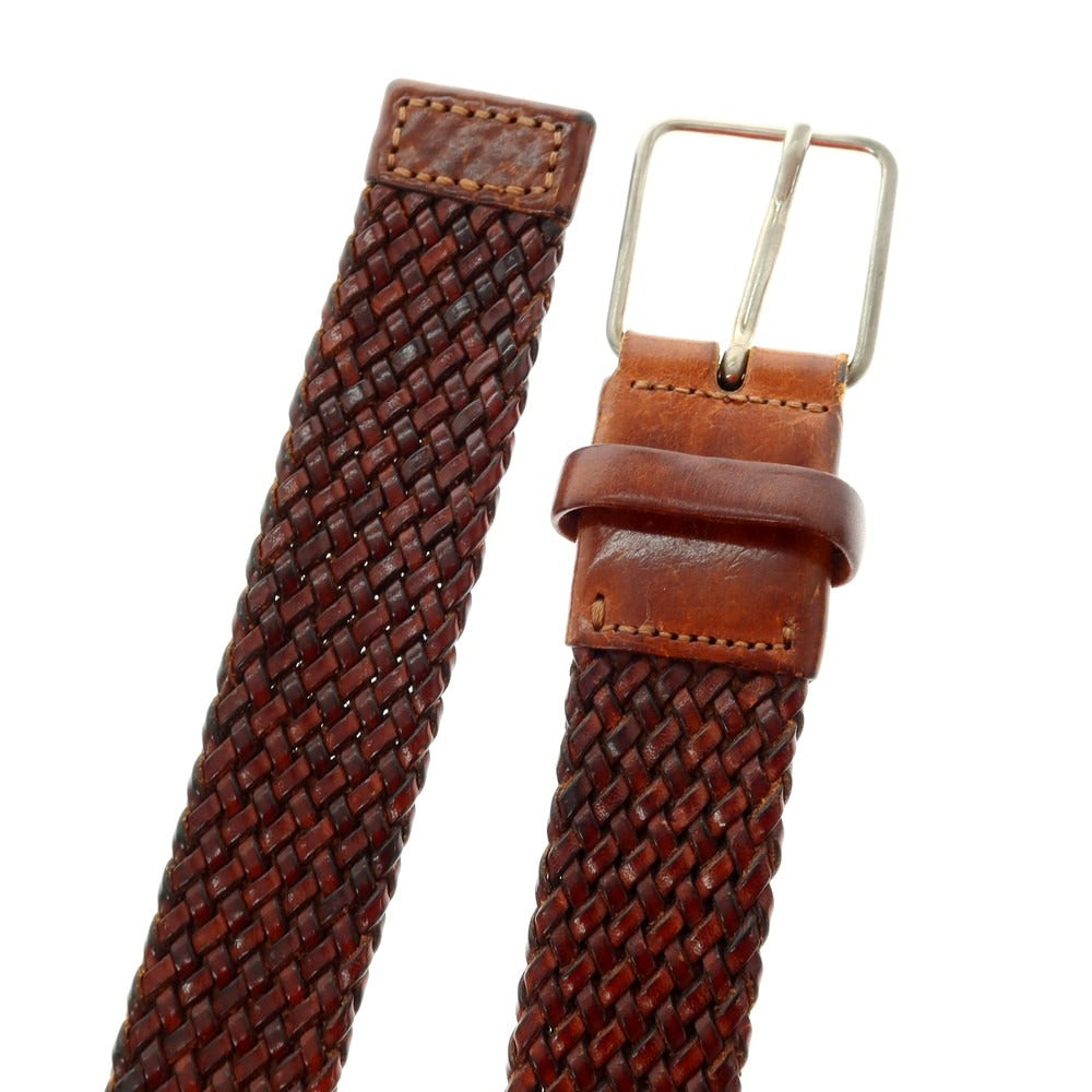 【中古】ウィリアム WILLIAM International Gallery BEAMS別注 レザー メッシュベルト ブラウンxシルバー【 34 】【 状態ランクC 】【 メンズ 】