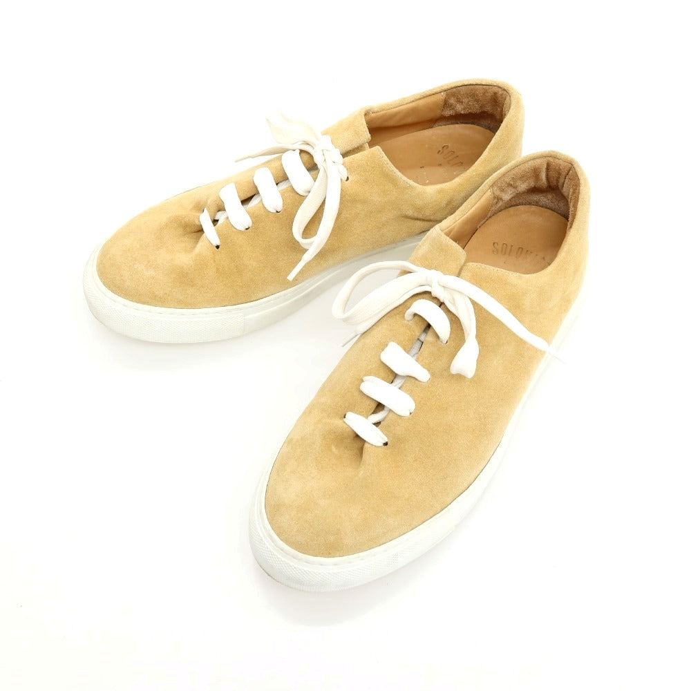 【中古】ソロヴィエール SOLOVIERE スエード スニーカー ベージュ【サイズ40】【 状態ランクB 】【 メンズ 】