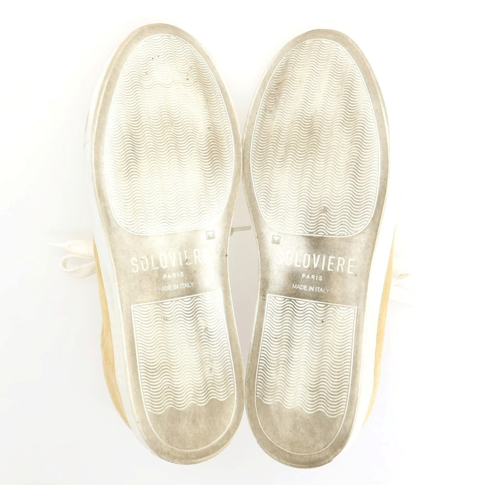 【中古】ソロヴィエール SOLOVIERE スエード スニーカー ベージュ【サイズ40】【 状態ランクB 】【 メンズ 】