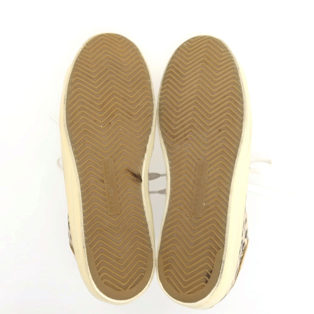 【中古】フィリップモデル PHILIPPE MODEL レオパードプリント スニーカー ベージュxブラウン【サイズ41】【 状態ランクC 】【 メンズ 】
