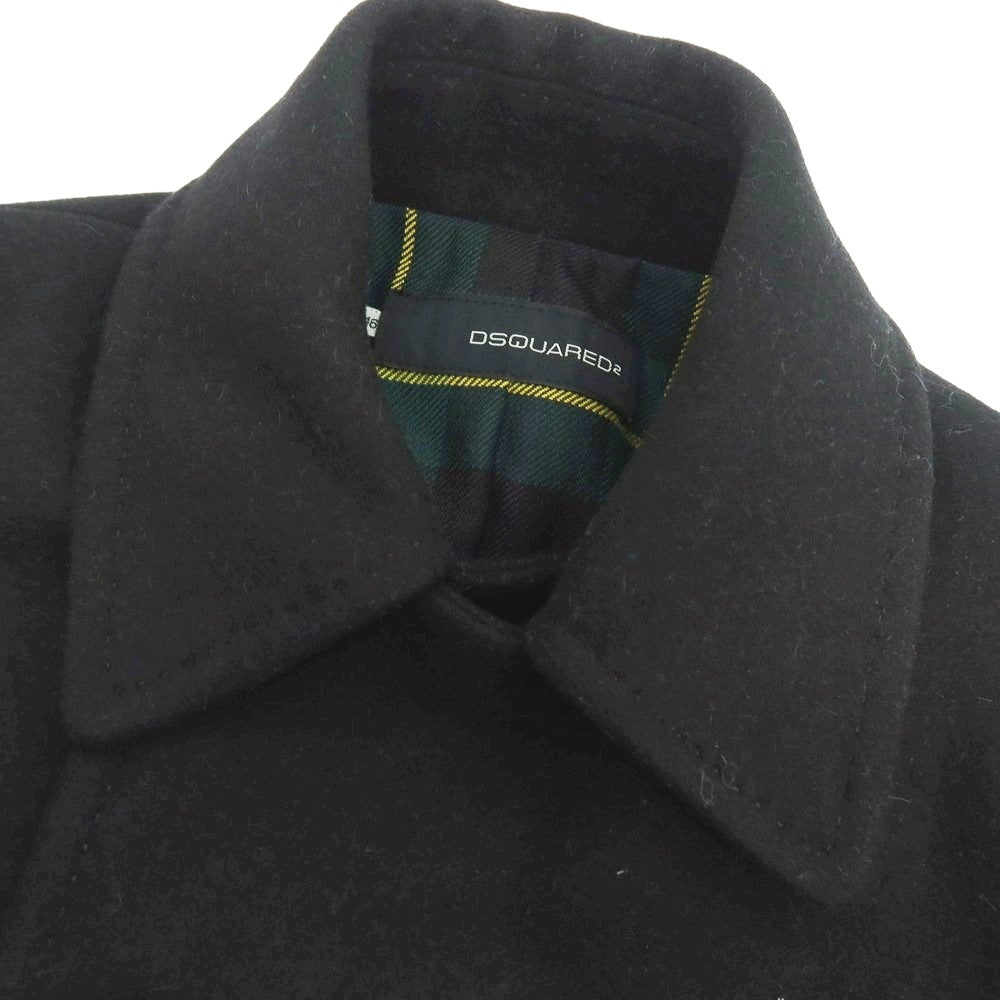 【中古】ディースクエアード DSQUARED2 ウールポリエステル ピーコート ブラック【 46 】【 状態ランクB 】【 メンズ 】