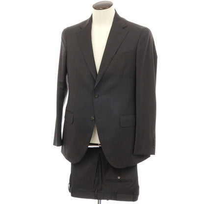 【中古】ルイジ ビアンキ マントヴァ Luigi Bianchi Mantova ウール 2つボタンスーツ アッシュブラウンxブラック【サイズ50】【 状態ランクB 】【 メンズ 】