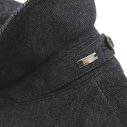 【中古】ヘルノ Herno ウールコットン ステンカラーコート ブラックxグレー【 46 】【 状態ランクC 】【 メンズ 】