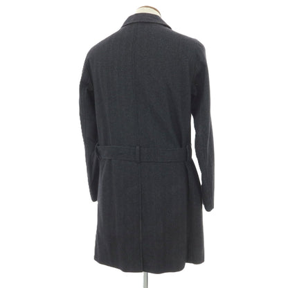 【中古】ヘルノ Herno ウールコットン ステンカラーコート ブラックxグレー【 46 】【 状態ランクC 】【 メンズ 】