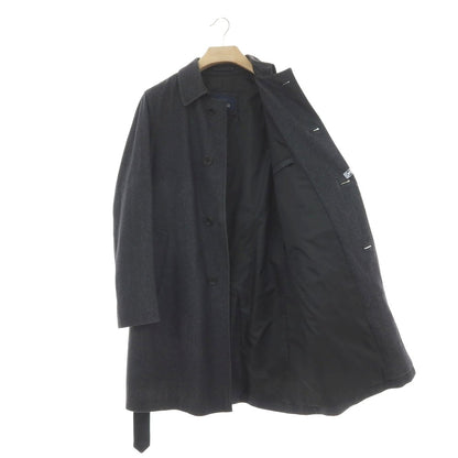 【中古】ヘルノ Herno ウールコットン ステンカラーコート ブラックxグレー【 46 】【 状態ランクC 】【 メンズ 】