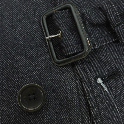 【中古】ヘルノ Herno ウールコットン ステンカラーコート ブラックxグレー【 46 】【 状態ランクC 】【 メンズ 】