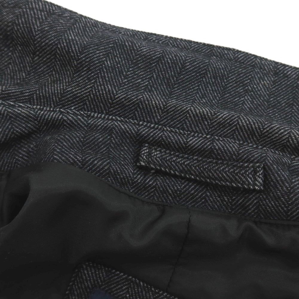 【中古】ヘルノ Herno ウールコットン ステンカラーコート ブラックxグレー【 サイズ46 】【 状態ランクC 】【 メンズ 】 [APD]