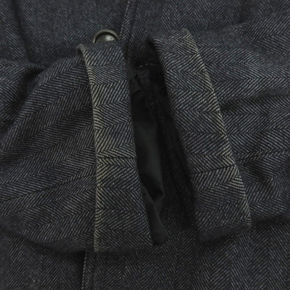 【中古】ヘルノ Herno ウールコットン ステンカラーコート ブラックxグレー【 46 】【 状態ランクC 】【 メンズ 】