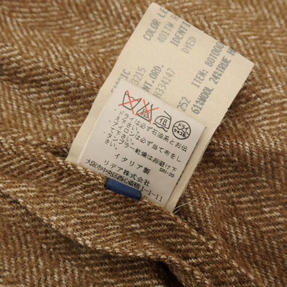 【中古】ラルディーニ LARDINI ウールリネンナイロンカシミヤ ヘリンボーン カジュアル系ジレ ベスト ブラウン【サイズ48】【 状態ランクB 】【 メンズ 】