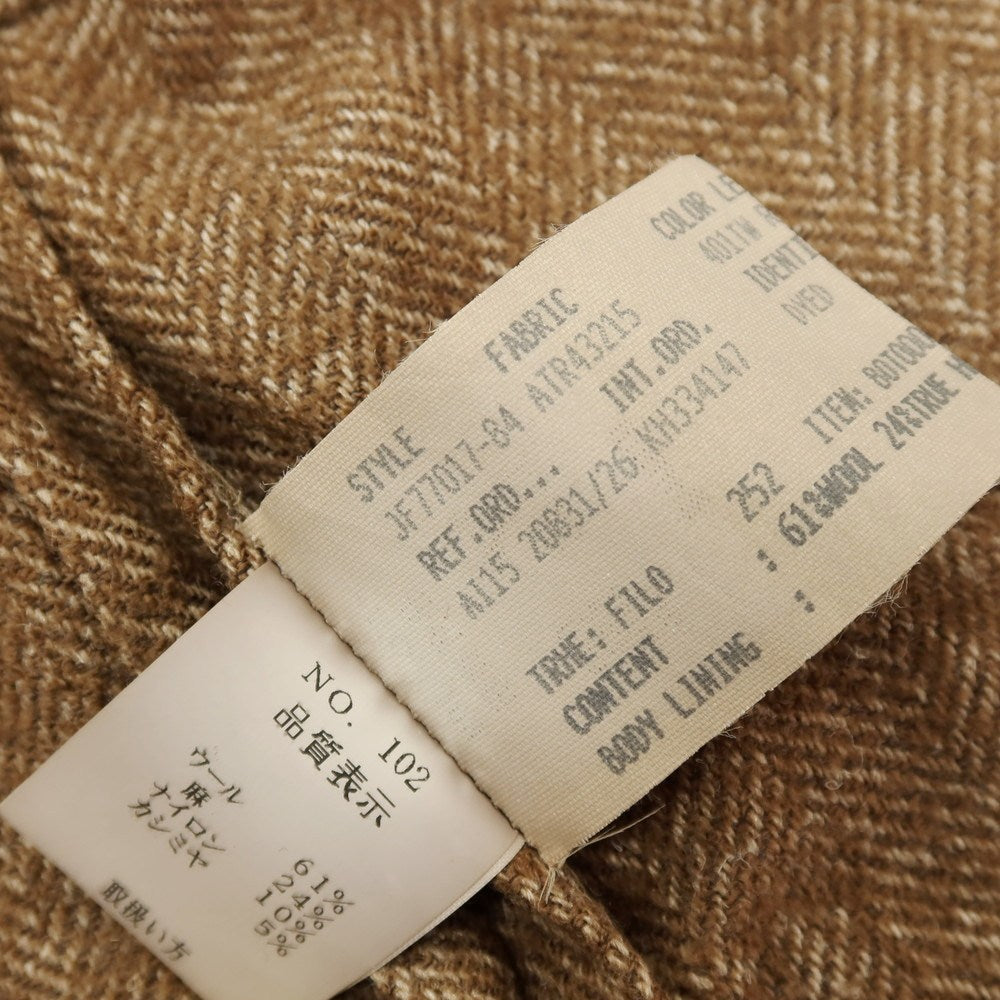 【中古】ラルディーニ LARDINI ウールリネンナイロンカシミヤ ヘリンボーン カジュアル系ジレ ベスト ブラウン【サイズ48】【 状態ランクB 】【 メンズ 】