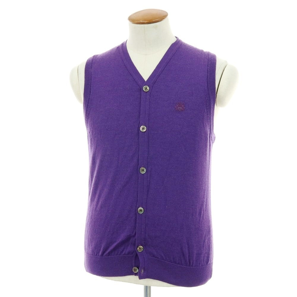 【中古】アクアスキュータム Aquascutum ウールシルクカシミヤ ニットベスト パープル【サイズＭ】【 状態ランクB 】【 メンズ 】[BPD]