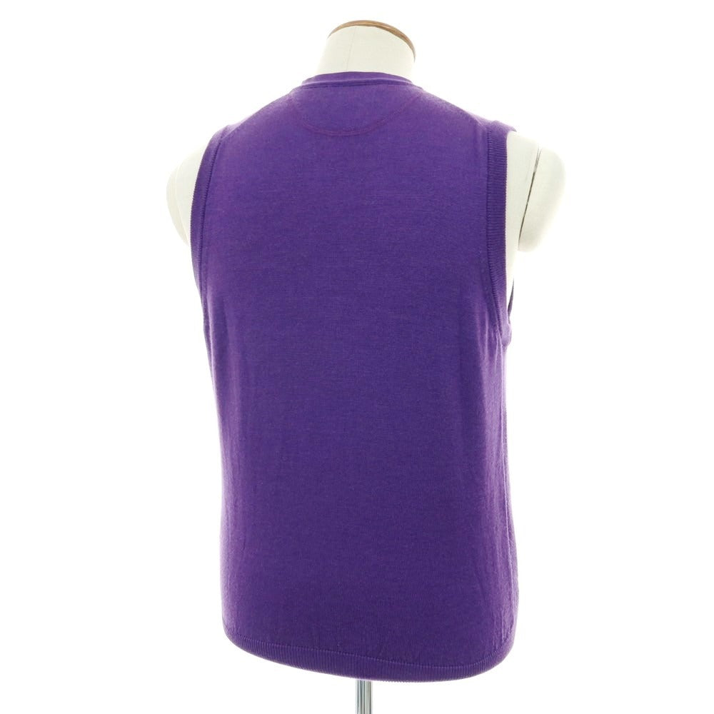【中古】アクアスキュータム Aquascutum ウールシルクカシミヤ ニットベスト パープル【サイズＭ】【 状態ランクB 】【 メンズ 】[BPD]