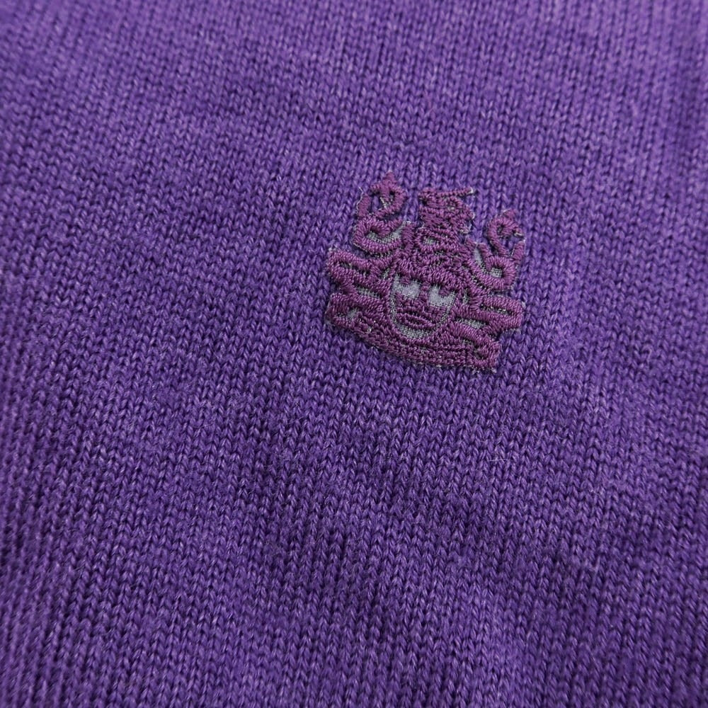 【中古】アクアスキュータム Aquascutum ウールシルクカシミヤ ニットベスト パープル【サイズＭ】【 状態ランクB 】【 メンズ 】[BPD]