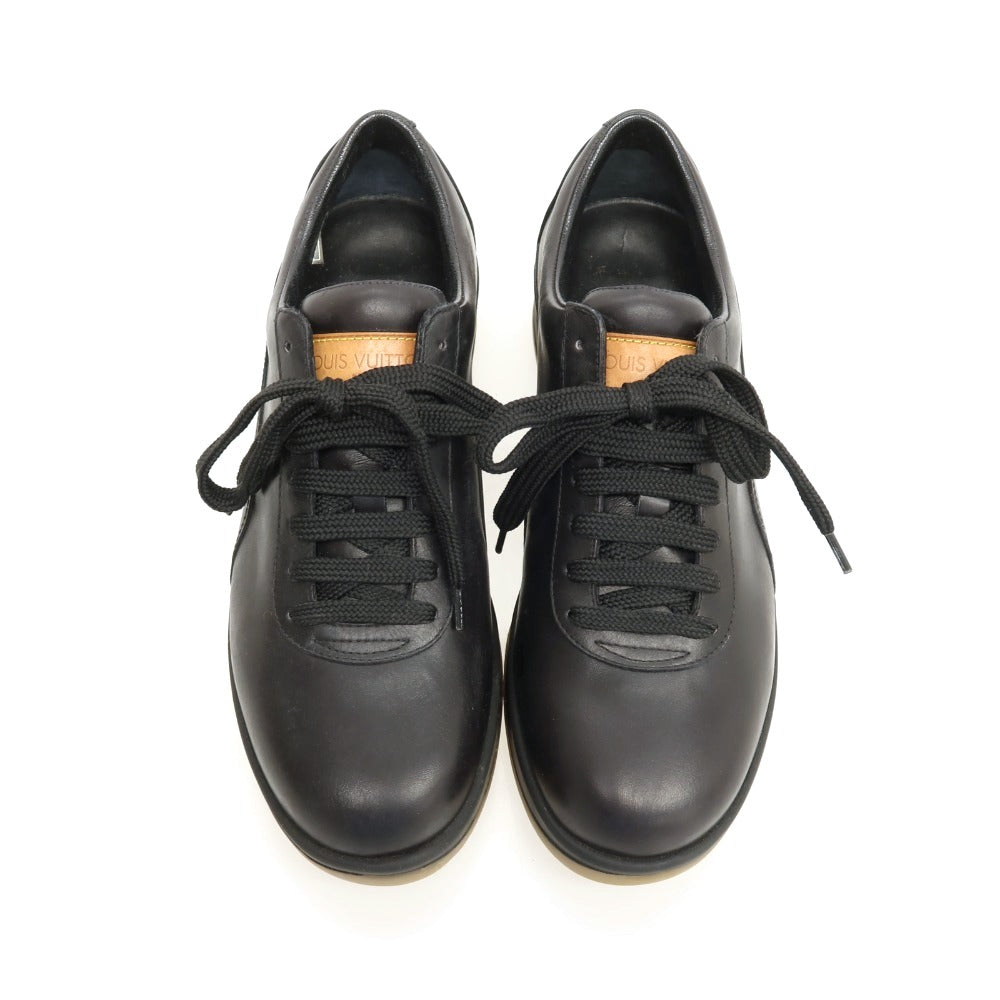 【中古】ルイ ヴィトン LOUIS VUITTON レザー スニーカー ブラック【サイズ5】【 状態ランクD 】【 メンズ 】